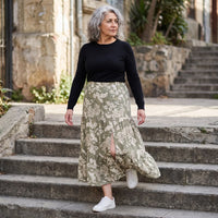 Falda Verde Maxi con Lúrex Calce Normal lifestyle