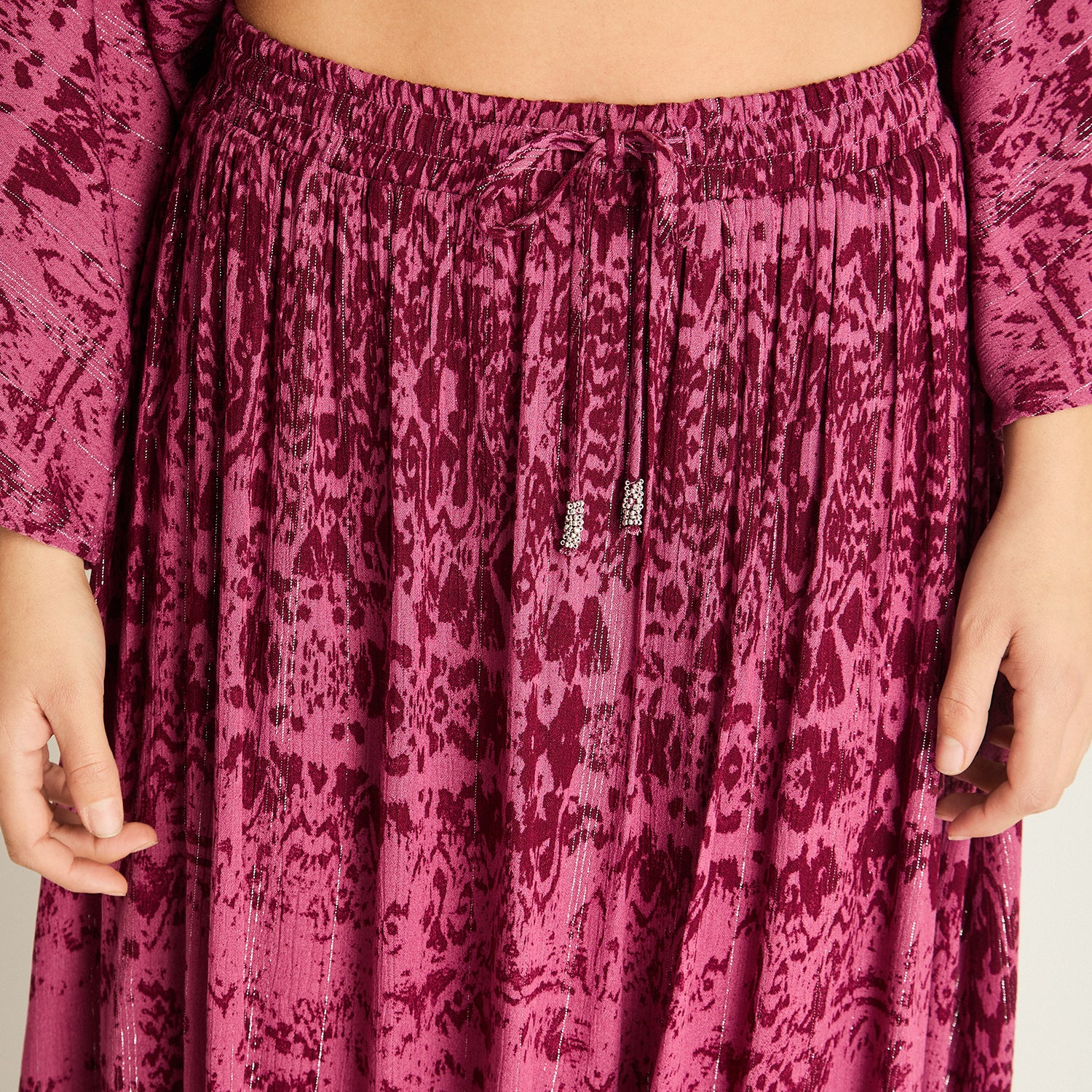 Falda Lila Maxi Estampado Boho