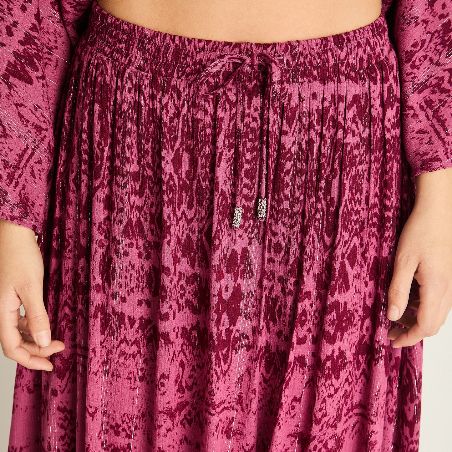 Falda Lila Maxi Estampado Boho
