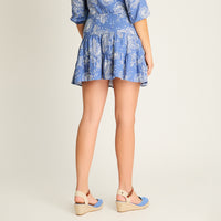 Falda Corta Azul Estampado Mediterráneo