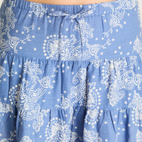 Falda Corta Azul Estampado Mediterráneo