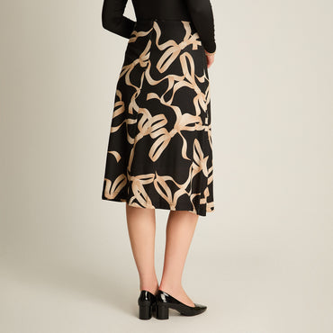 Falda Negro Elasticidad Media Sin Forro Calce Normal Tela Camant