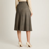 Falda Gris Elasticidad Media Sin Forro Calce Normal Tela Camant