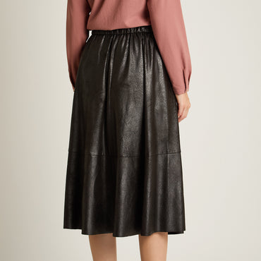 Falda Negro Elasticidad Nula Sin Forro Calce Normal Tela Plano