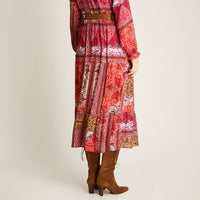 Falda Terracota Elasticidad Nula Sin Forro Calce Holgado Tela Plano