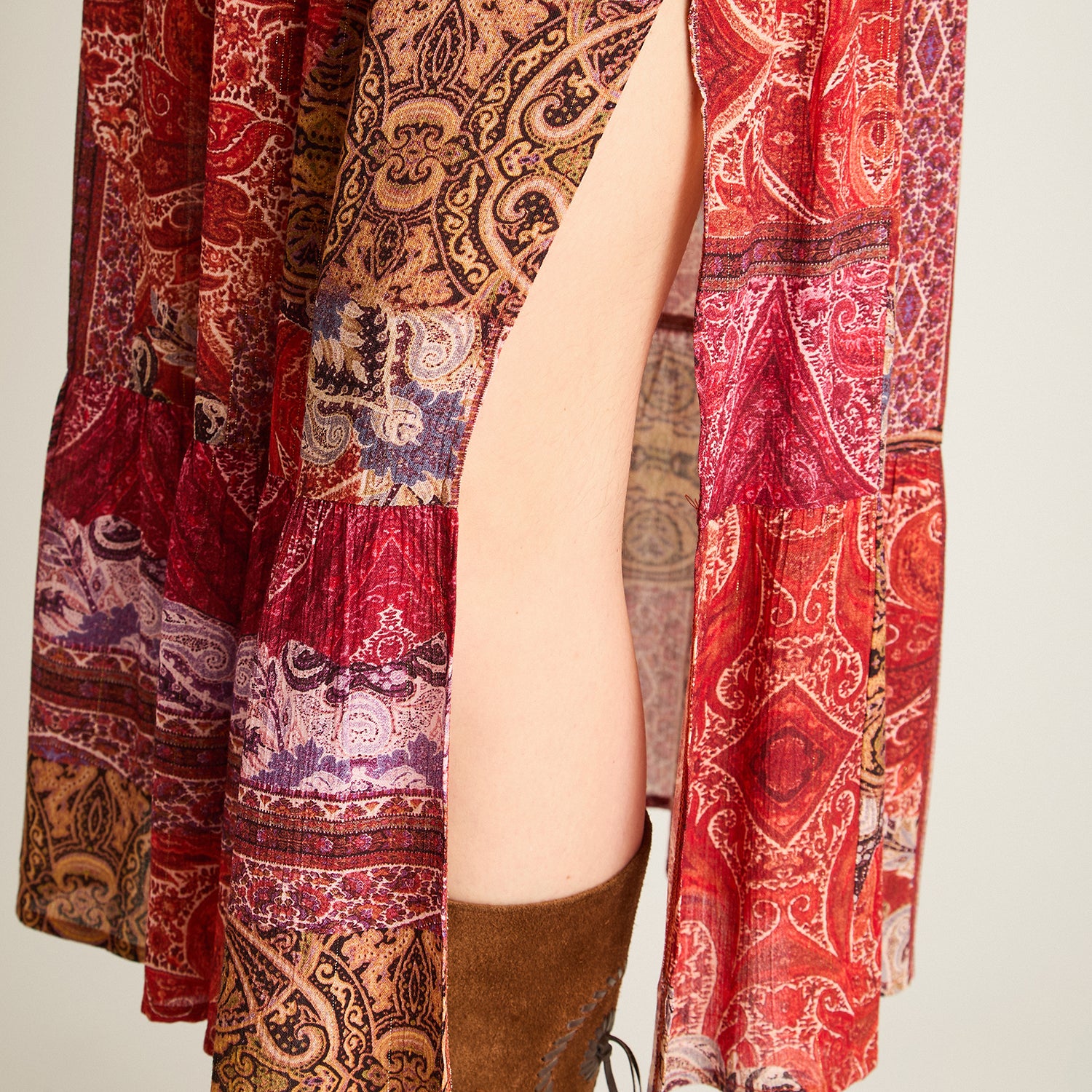 Falda Terracota Elasticidad Nula Sin Forro Calce Holgado Tela Plano