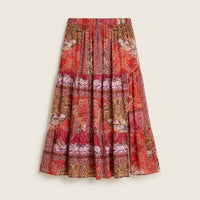 Falda Larga Estampada Terracota de Estilo Boho en plano