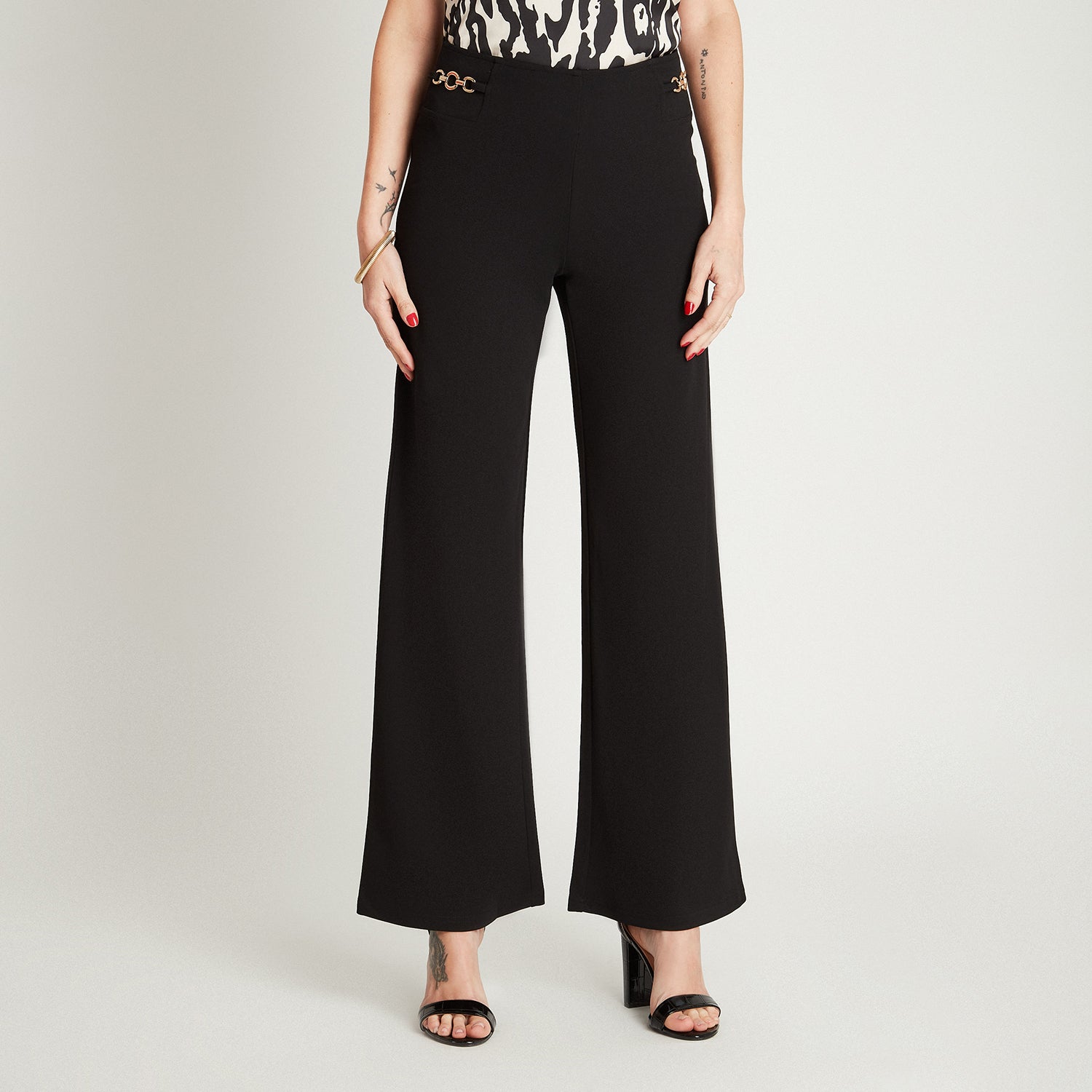 Pantalón Negro Palazzo Lorenzo di Pontti