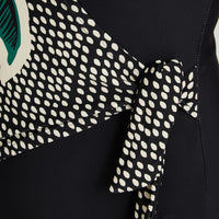 Traje de Baño Entero Cruzado Estampado Negro