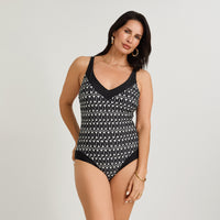Traje de Baño Entero Estampado Negro