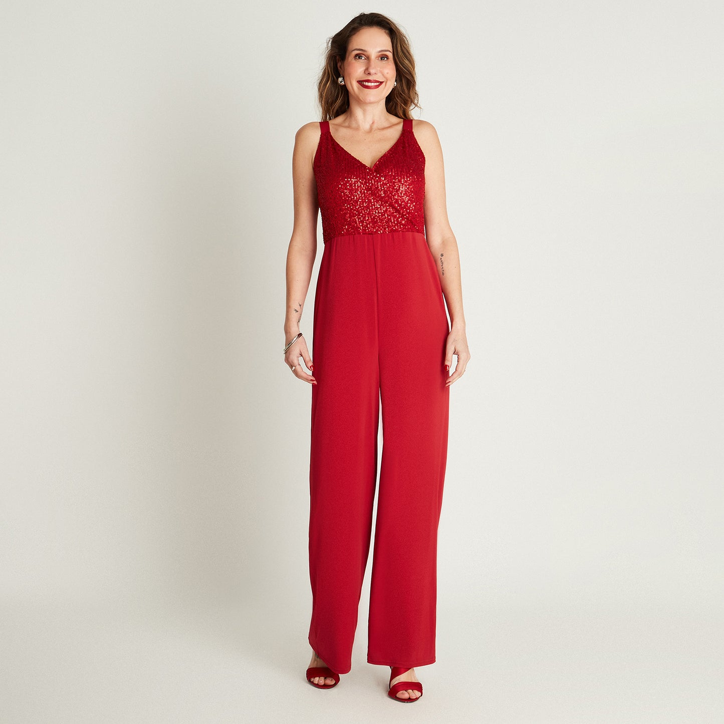 Enterito Rojo Sin Manga Tirantes Lorenzo di Pontti