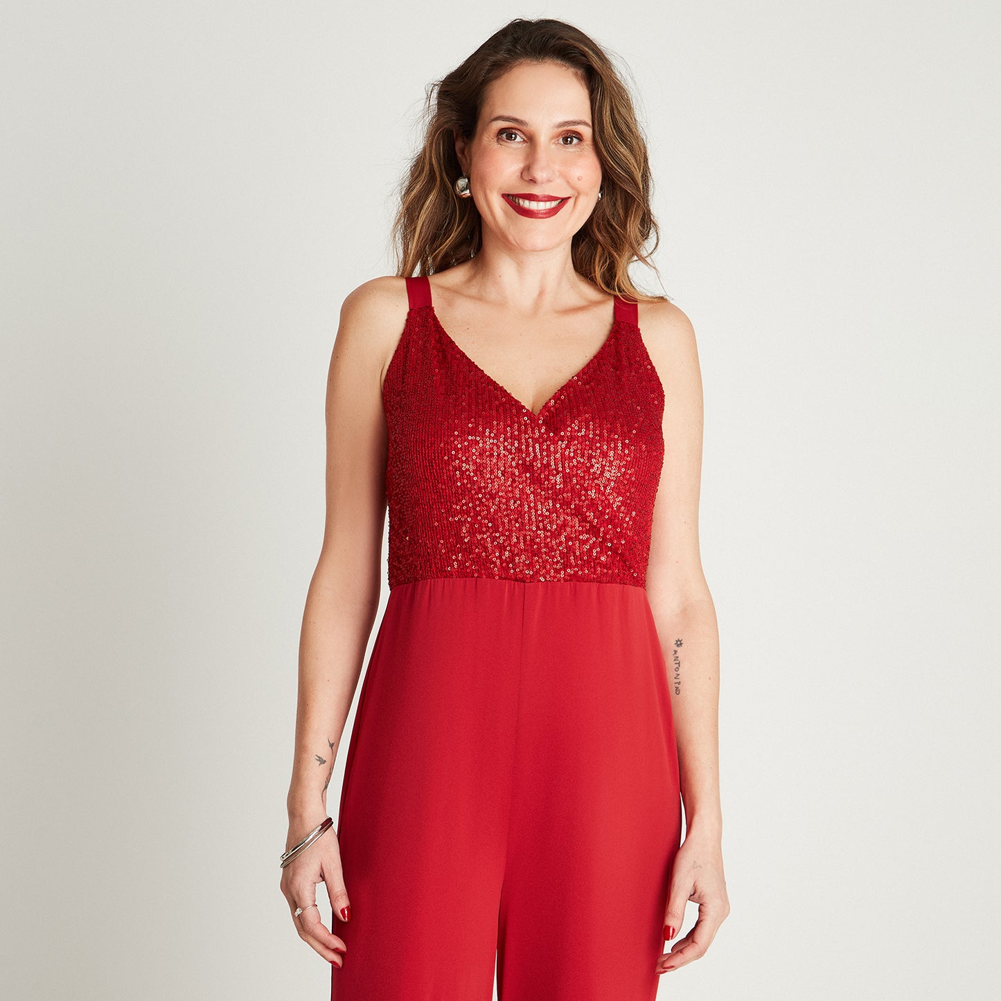 Enterito Rojo Sin Manga Tirantes Lorenzo di Pontti