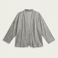 Tapado Negro Manga Kimono Sin Cuello en plano
