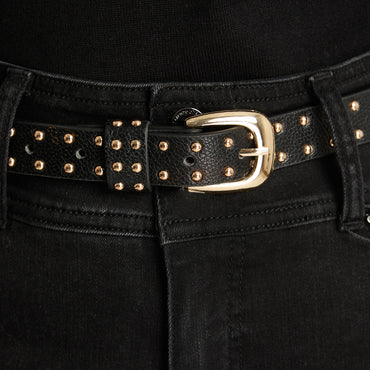 Cinturón Con Strass Negro Lorenzo Di Pontti