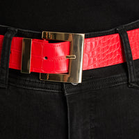 Cinturón Textura Pitón Rojo Lorenzo Di Pontti