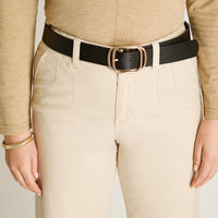 Cinturón Negro Clásico con Hebilla Metálica