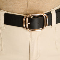 Cinturón Negro Clásico con Hebilla Metálica