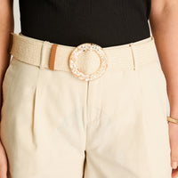 Cinturon Beige No Elasticado Calce Normal