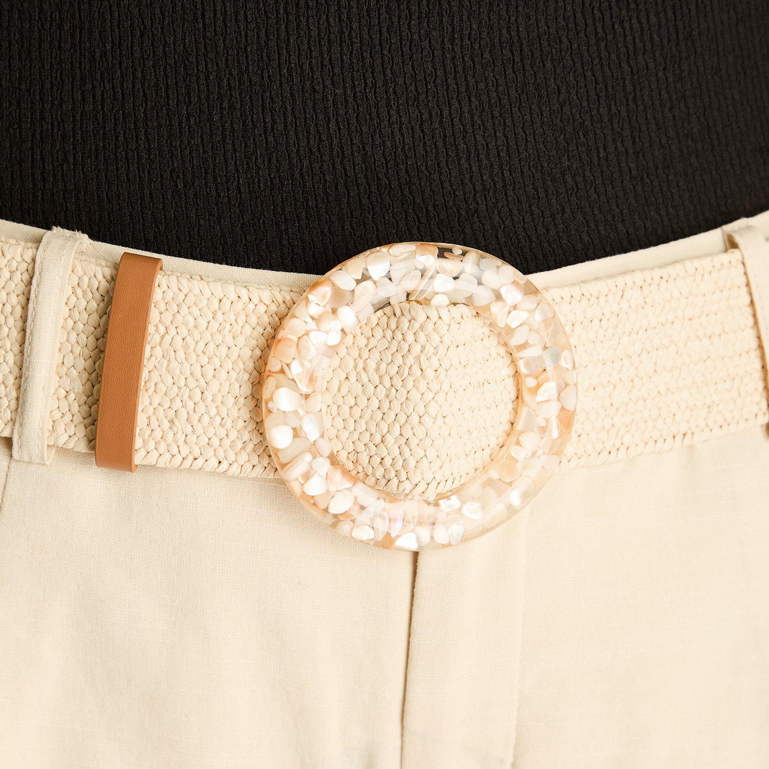 Cinturon Beige No Elasticado Calce Normal