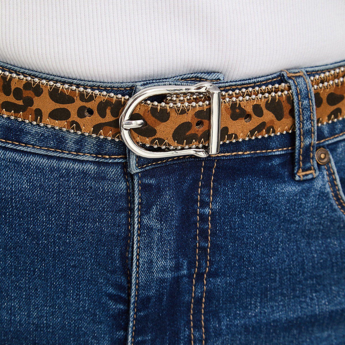 Cinturón Animal Print Camel