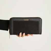 Billetera Contraste Animal Print Negro Lorenzo Di Pontti