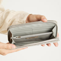 Billetera Metalizada Plata Curvi