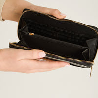 Billetera Negra Bicolor con Cierre