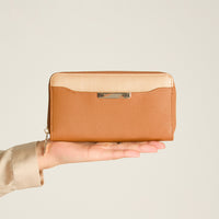 Billetera Camel Bicolor con Cierre