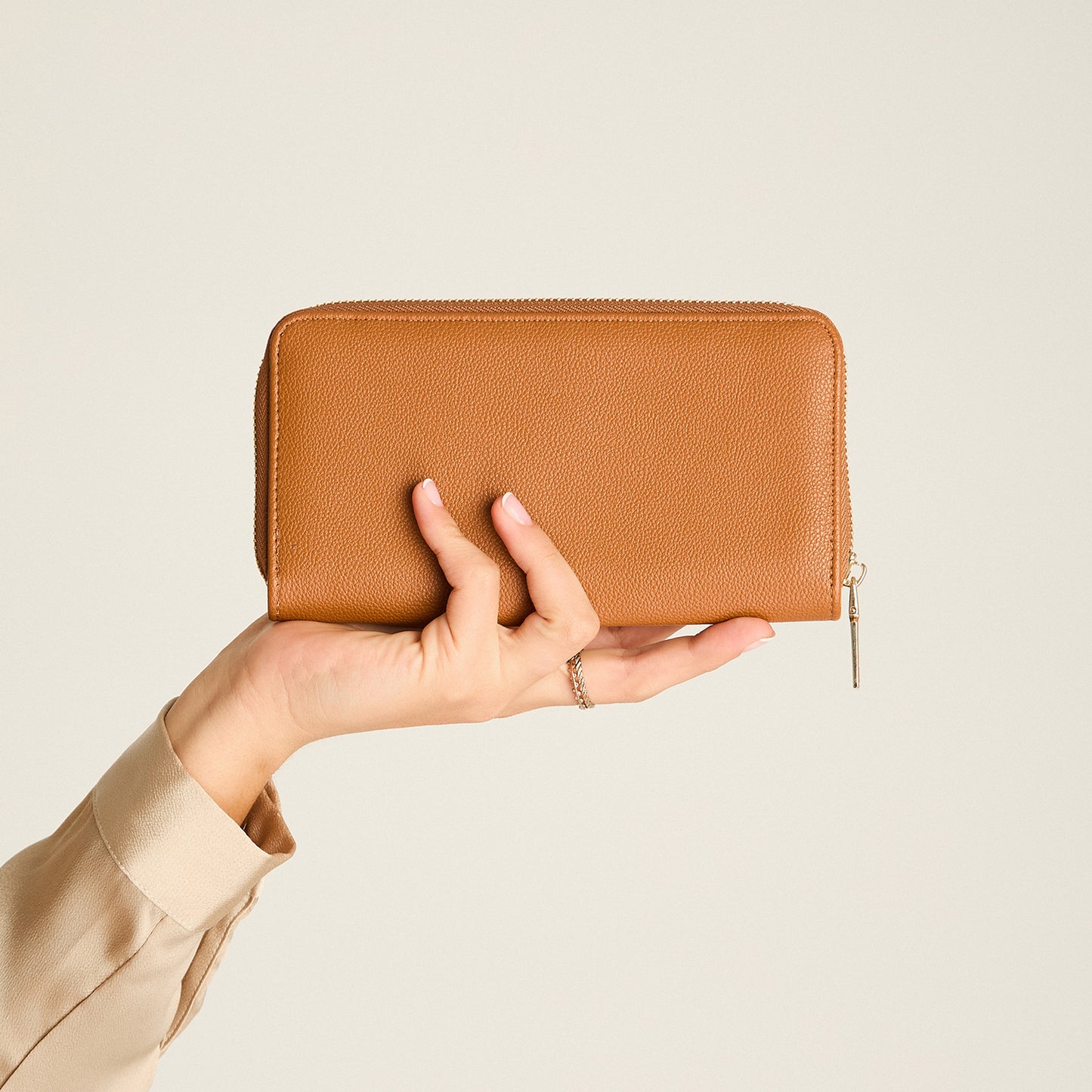 Billetera Camel Bicolor con Cierre