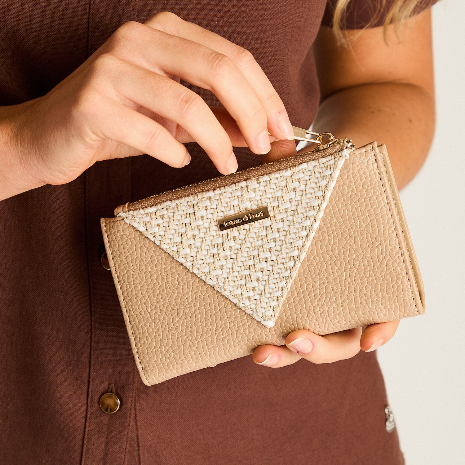 Billetera Beige Sin Forro