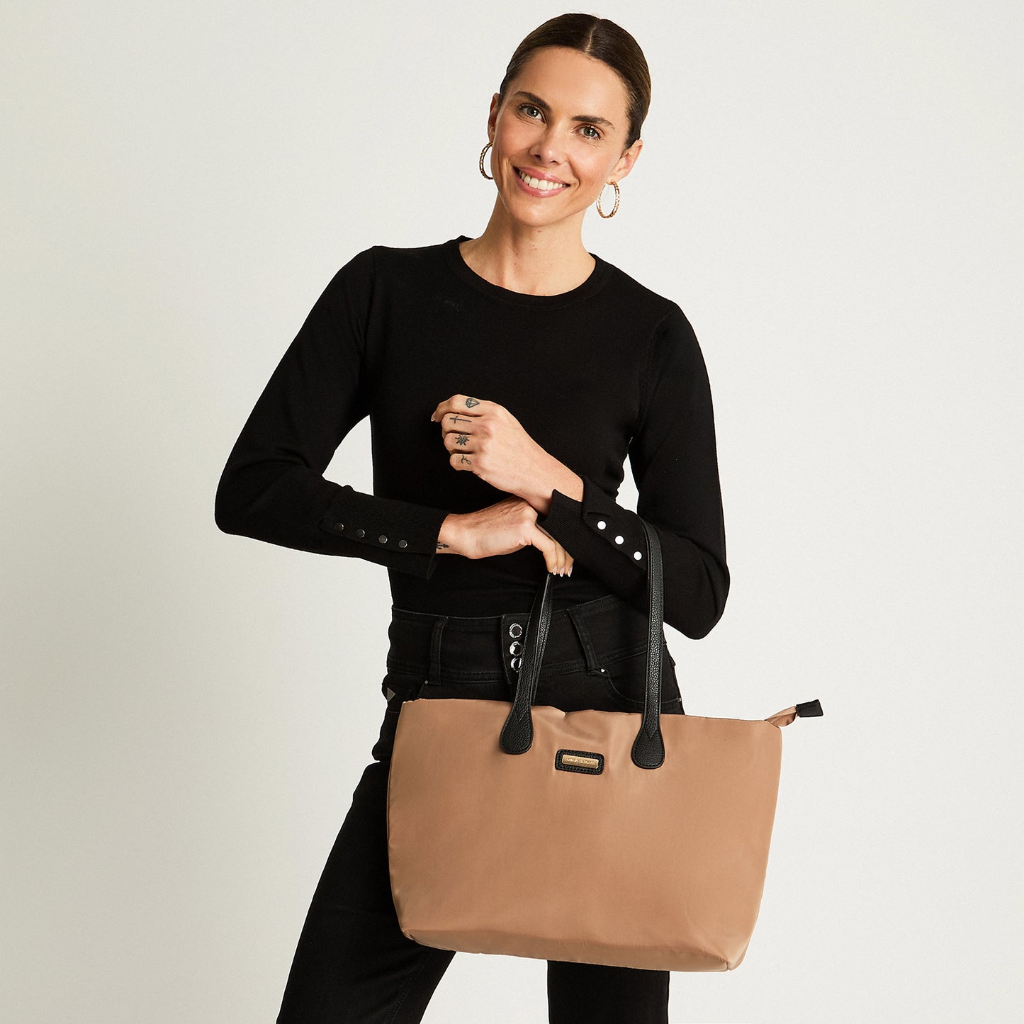 Cartera Con Strap De Pu Camel Lorenzo Di Pontti