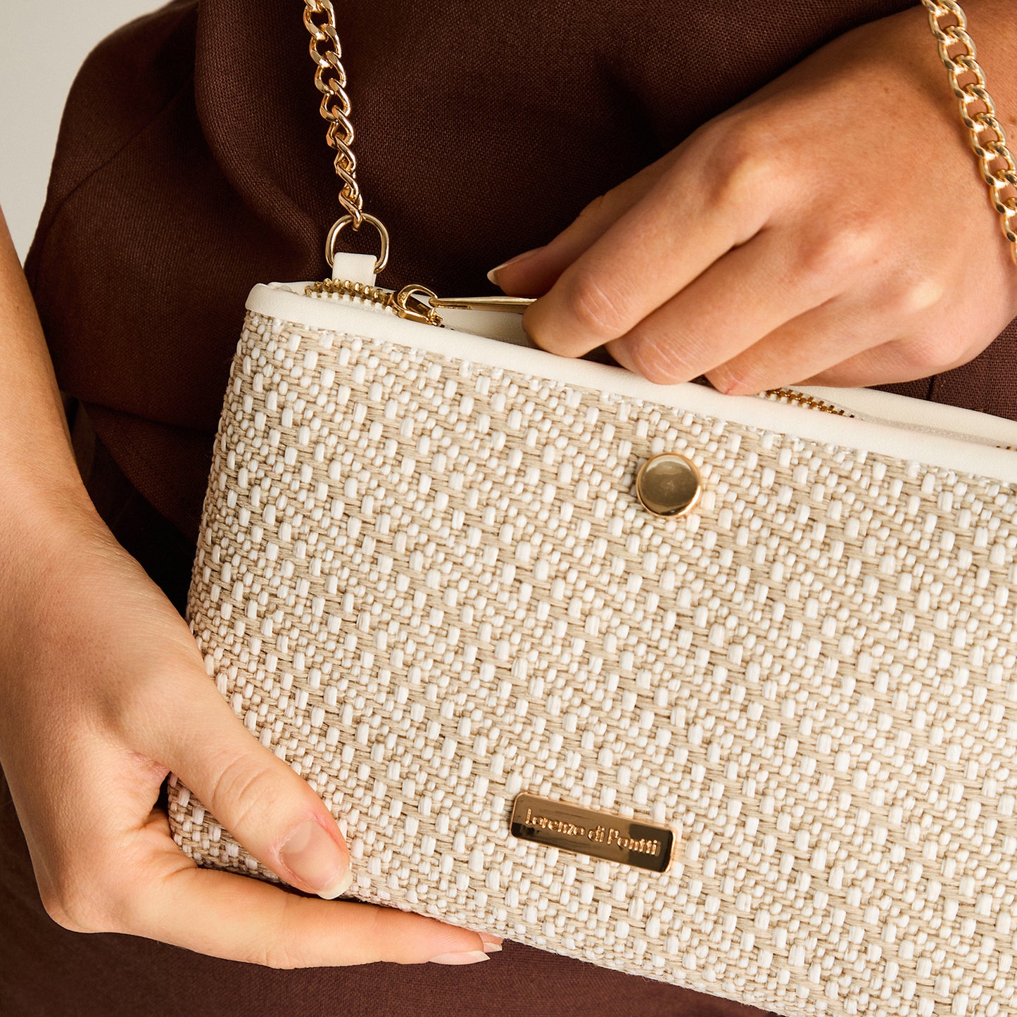 Cartera Blanco Con Forro