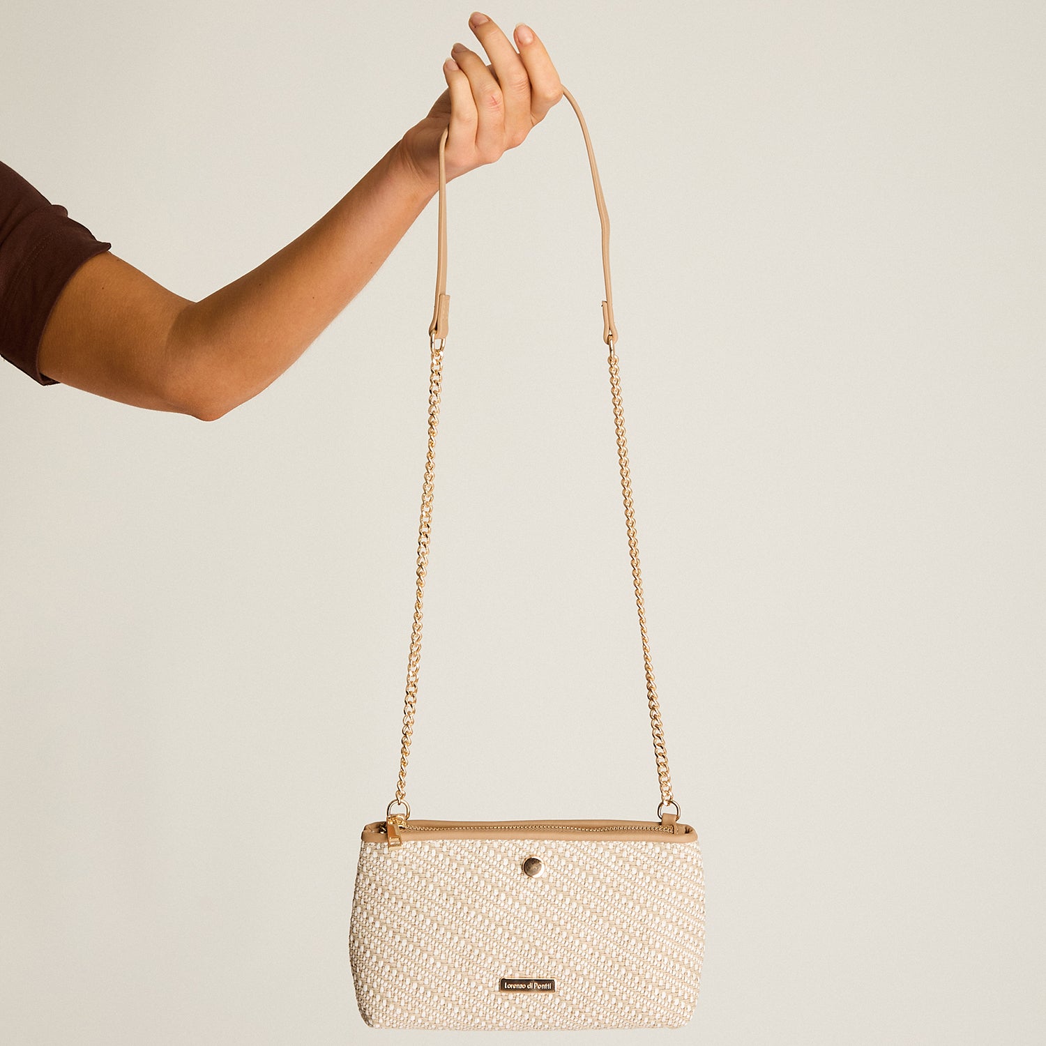 Cartera Beige Con Forro