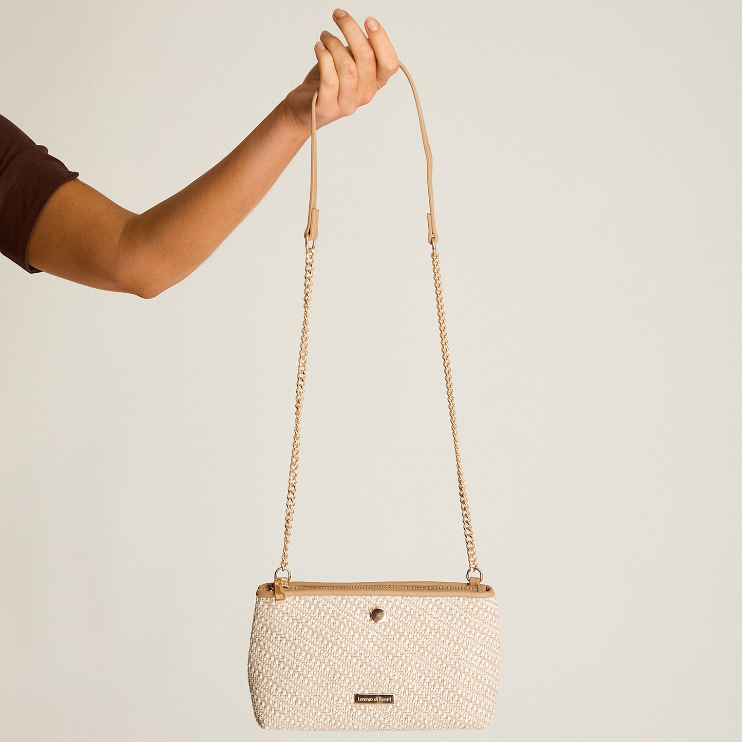 Cartera Beige Con Forro