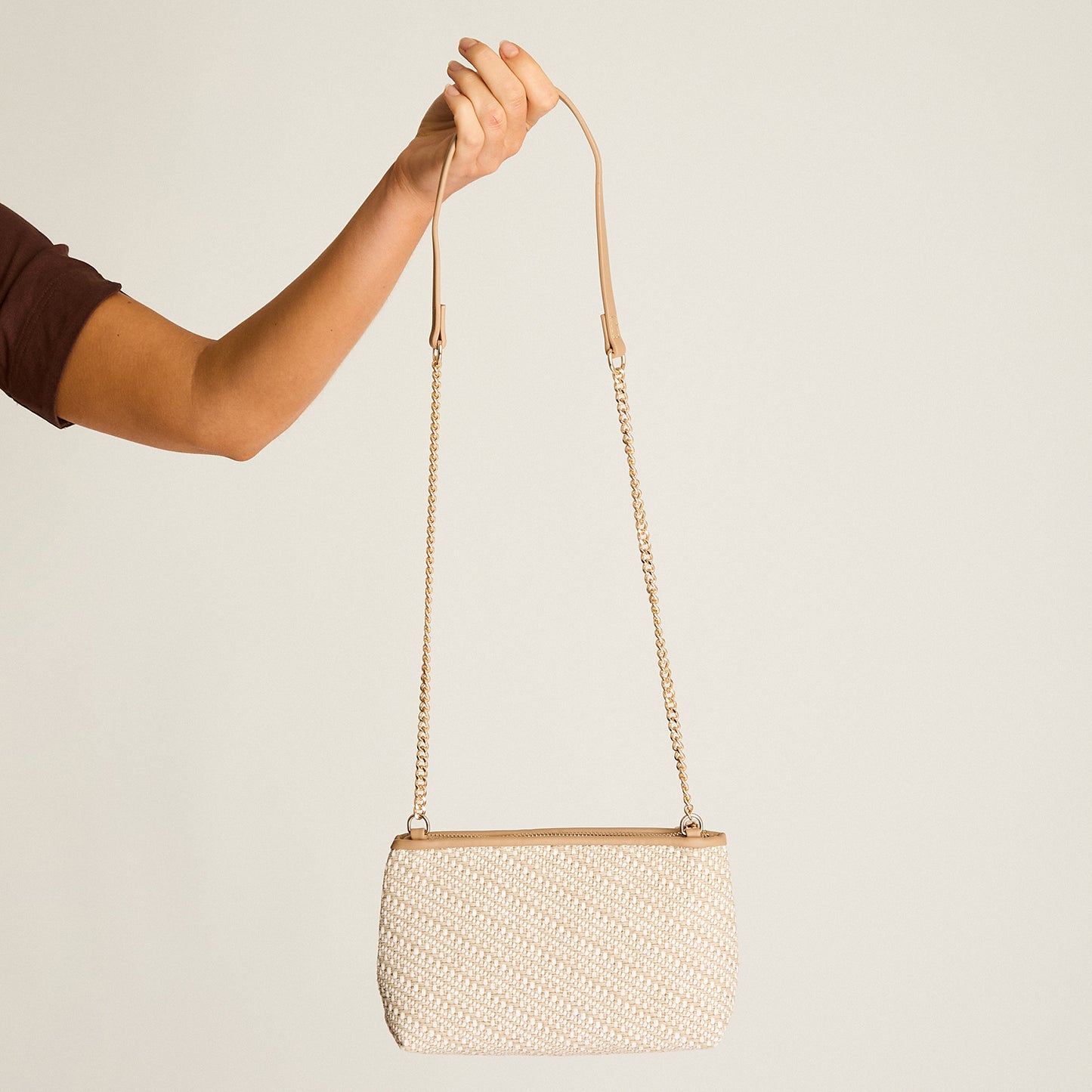 Cartera Beige Con Forro