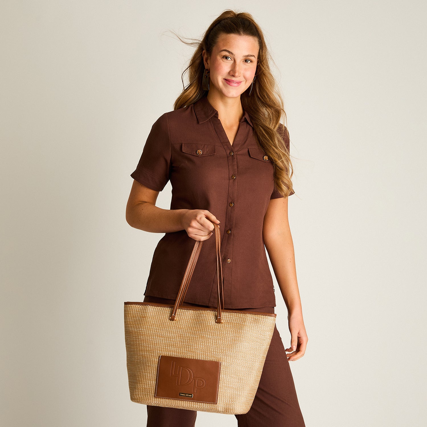 Cartera Camel Con Forro