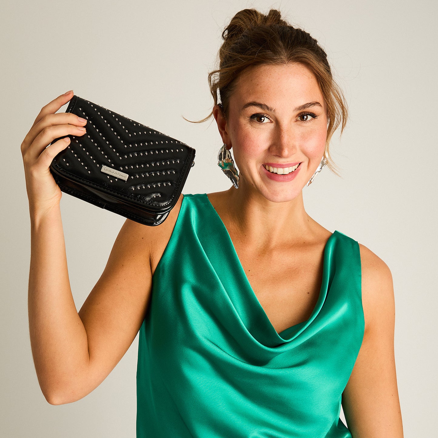 Cartera Negro Con Forro