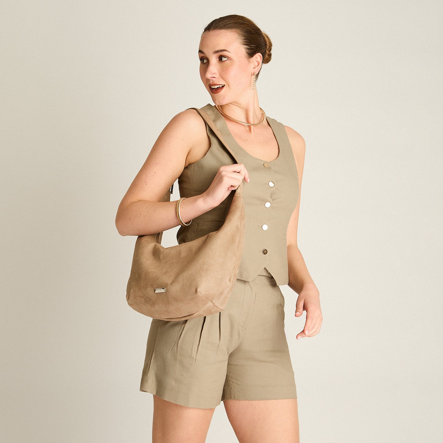 Cartera Taupe de Hombro