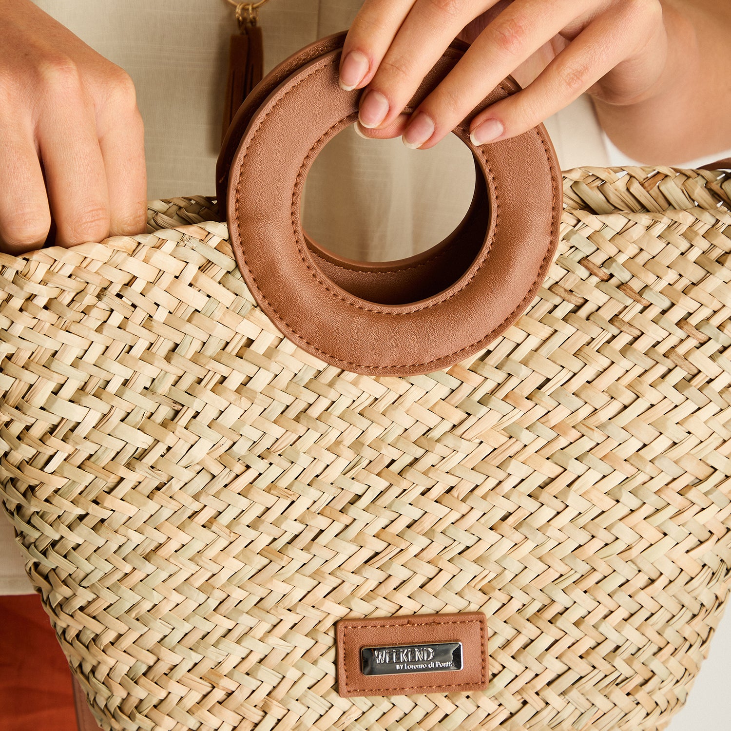 Cartera Camel Con Forro