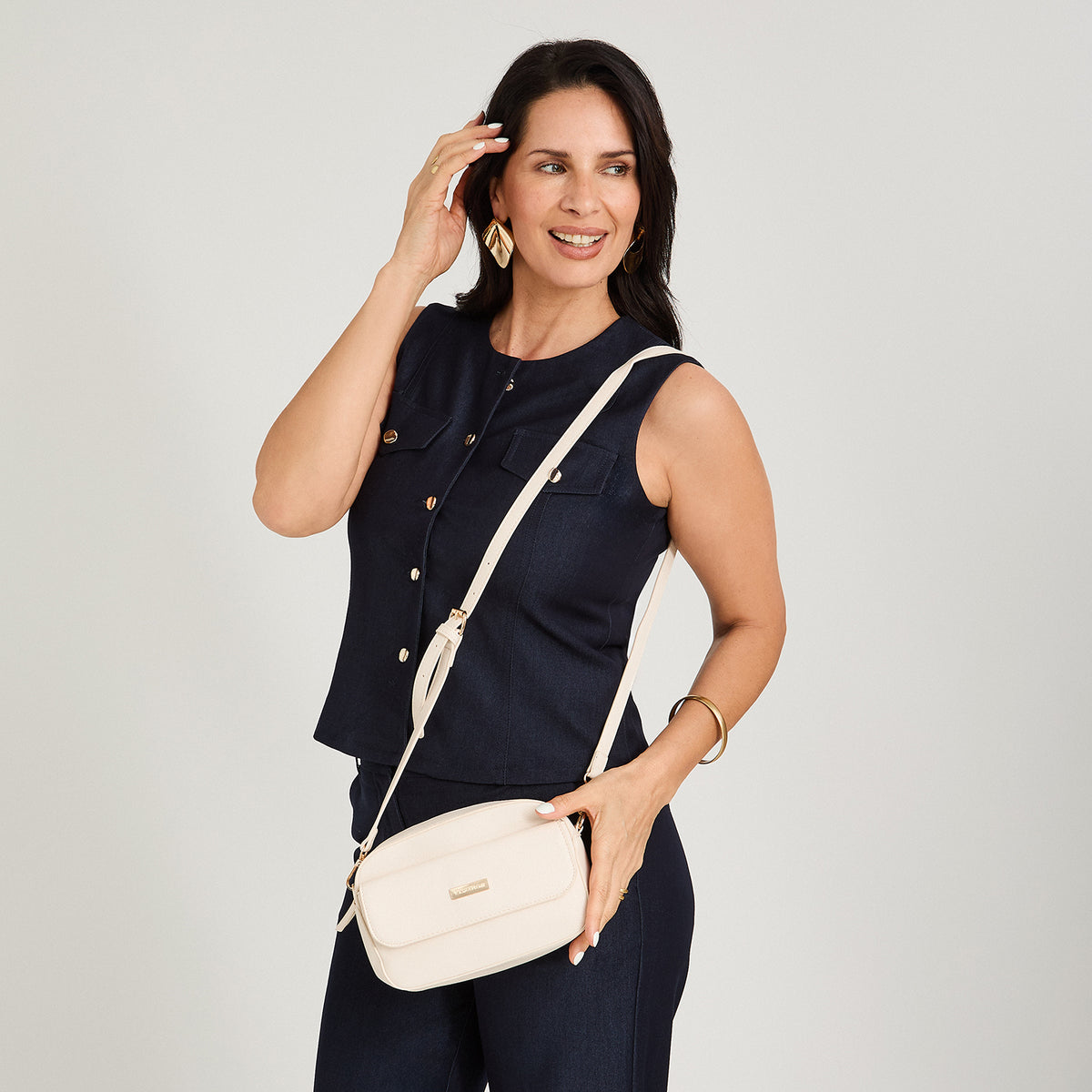 Cartera Bandolera de Pu Beige