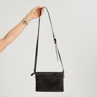 Cartera Piel Cocodrilo Negro