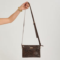 Cartera Piel Cocodrilo Café