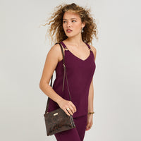 Cartera Piel Cocodrilo Café