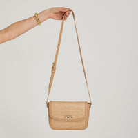 Cartera de Raffia Pequeña Beige