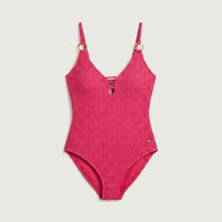 Traje De Baño 1 Pieza Con Detalle En Escote Magenta en plano