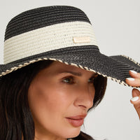 Sombrero de Raffia Bicolor Negro