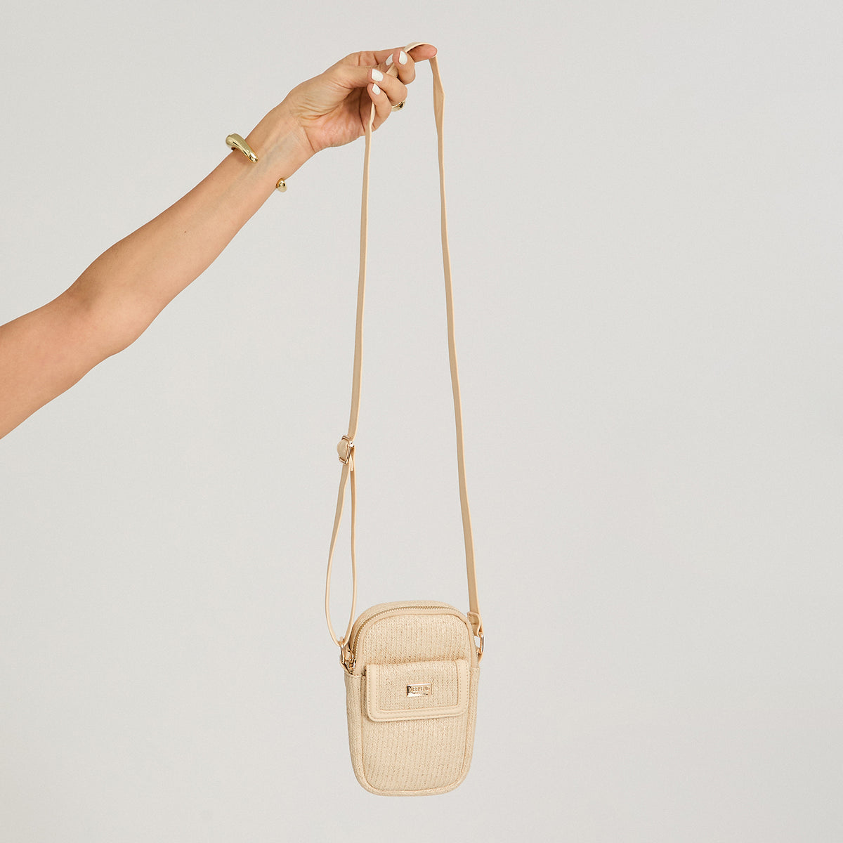 Porta Celular de Raffia Beige