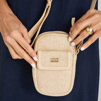 Porta Celular de Raffia Beige