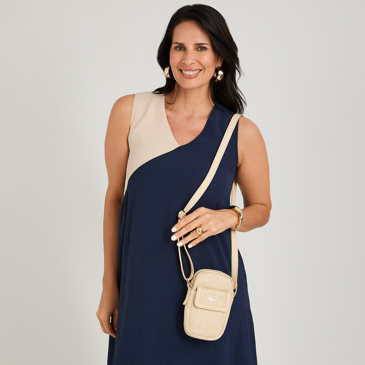 Porta Celular de Raffia Beige