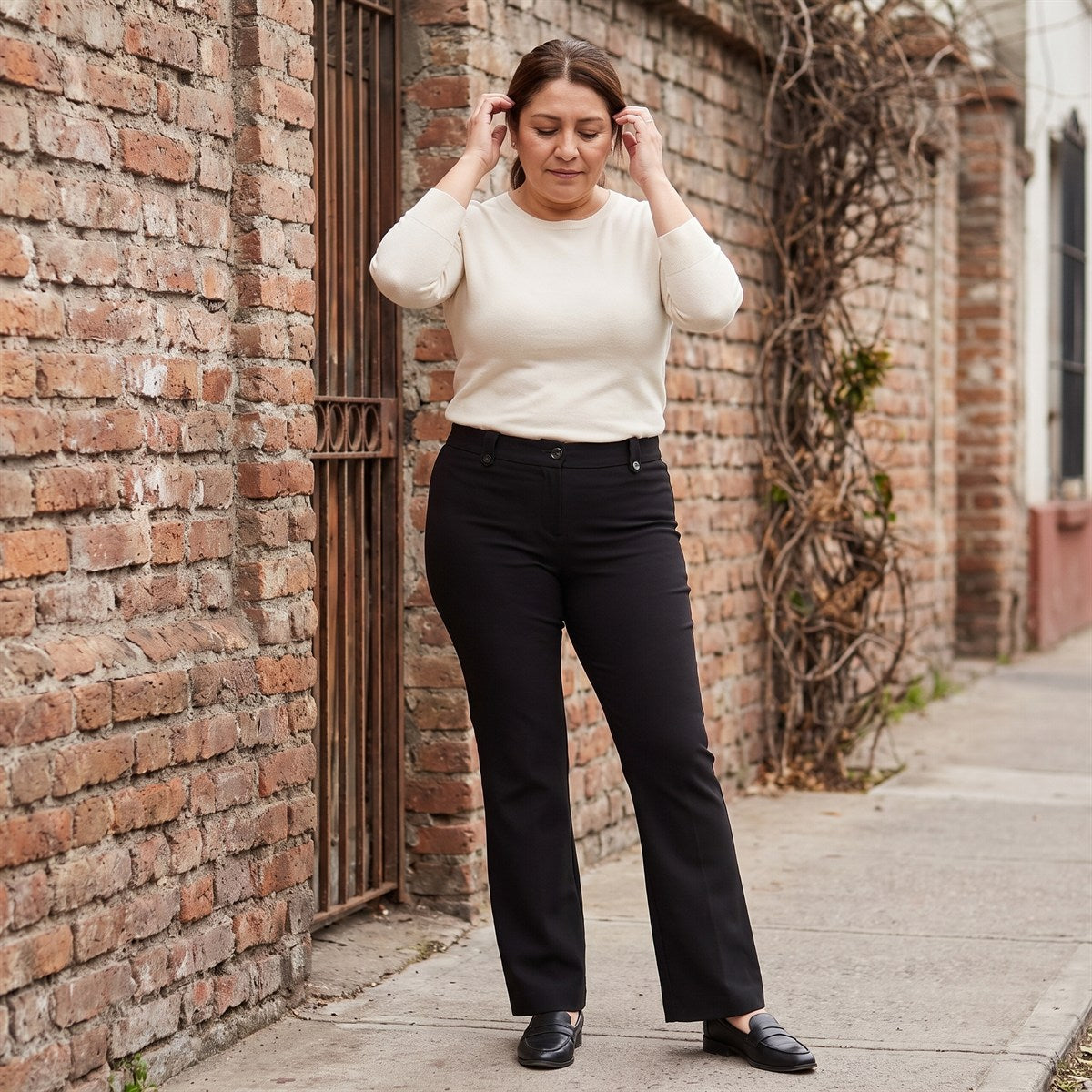 Pantalón Formal Negro Recto lifestyle